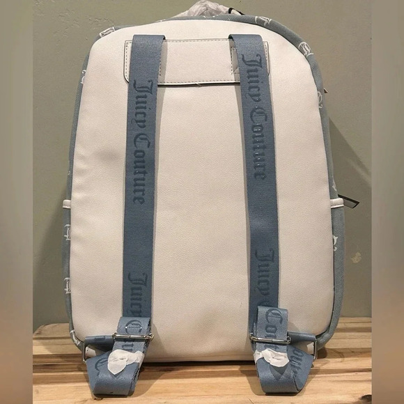 JUICY COUTURE QUEEN OF EVERYTHING DENIM LOGO BACKPACK RHINESTONE ACCENTS NWTS main image 8